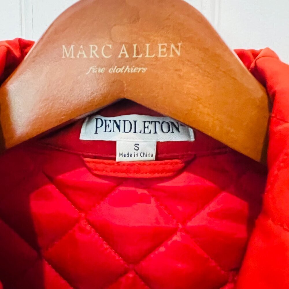 Pendleton Quilted Hunting Shooting Chore Jacket Coat Orange Size Small - Picture 4 of 16